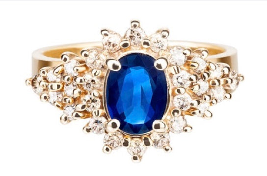 Custom made sapphire ring, bespoke design sapphire ring