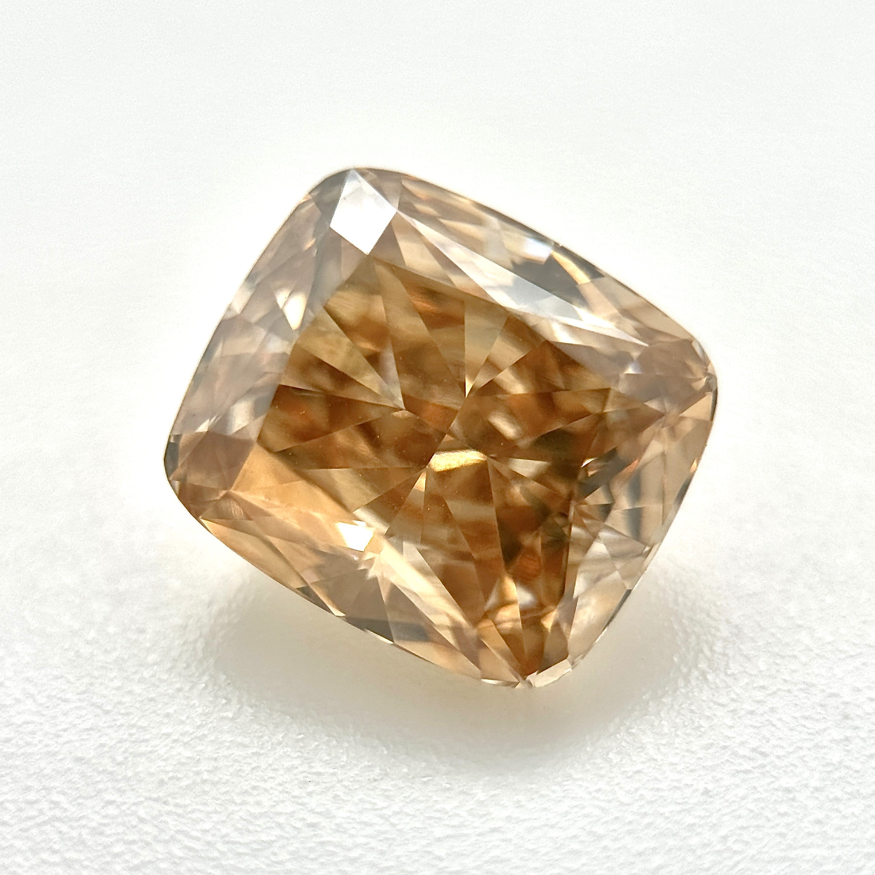 Champagne Diamond 4.61ct Cushion VS1