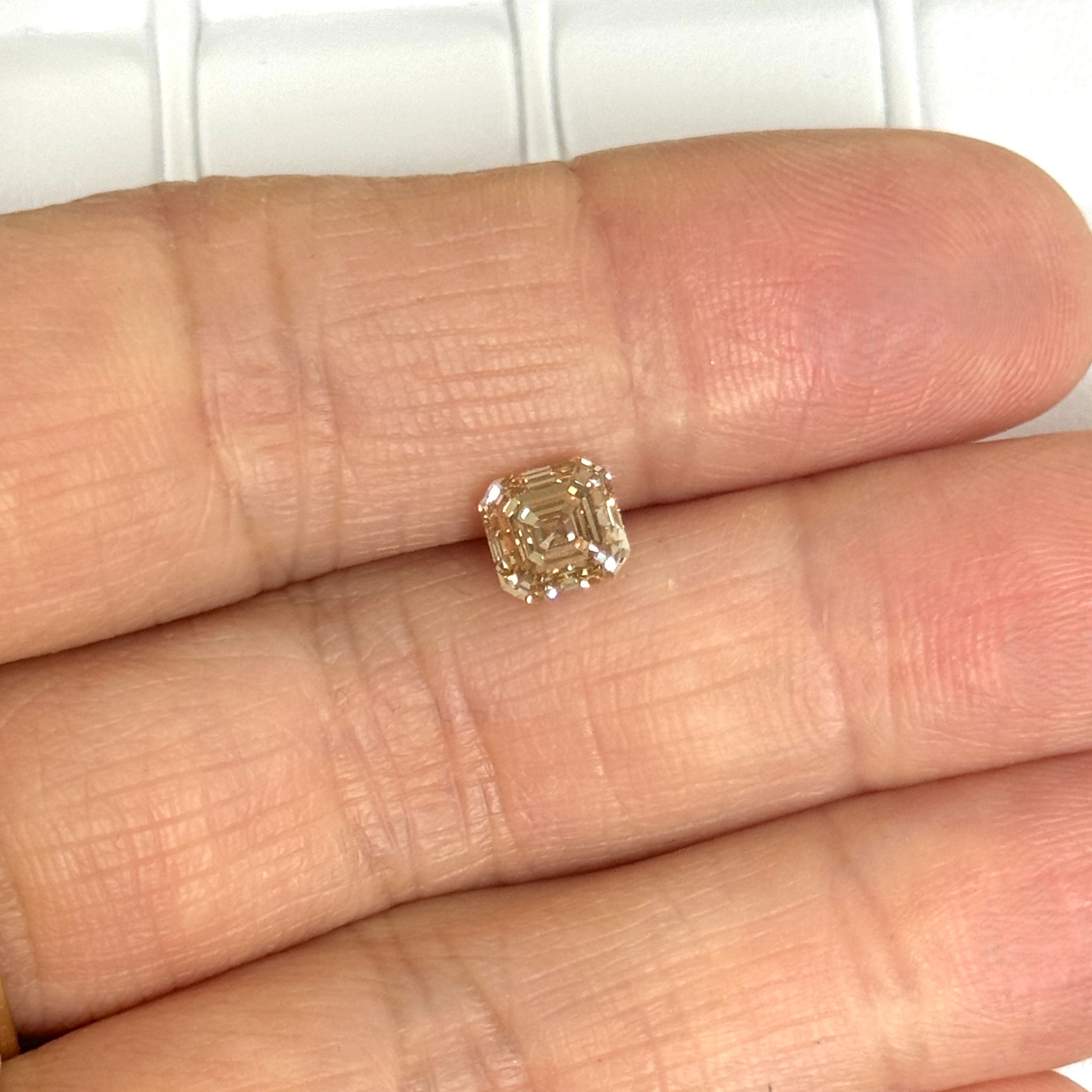 Champagne Diamond 1.24ct Asscher Cut VS1