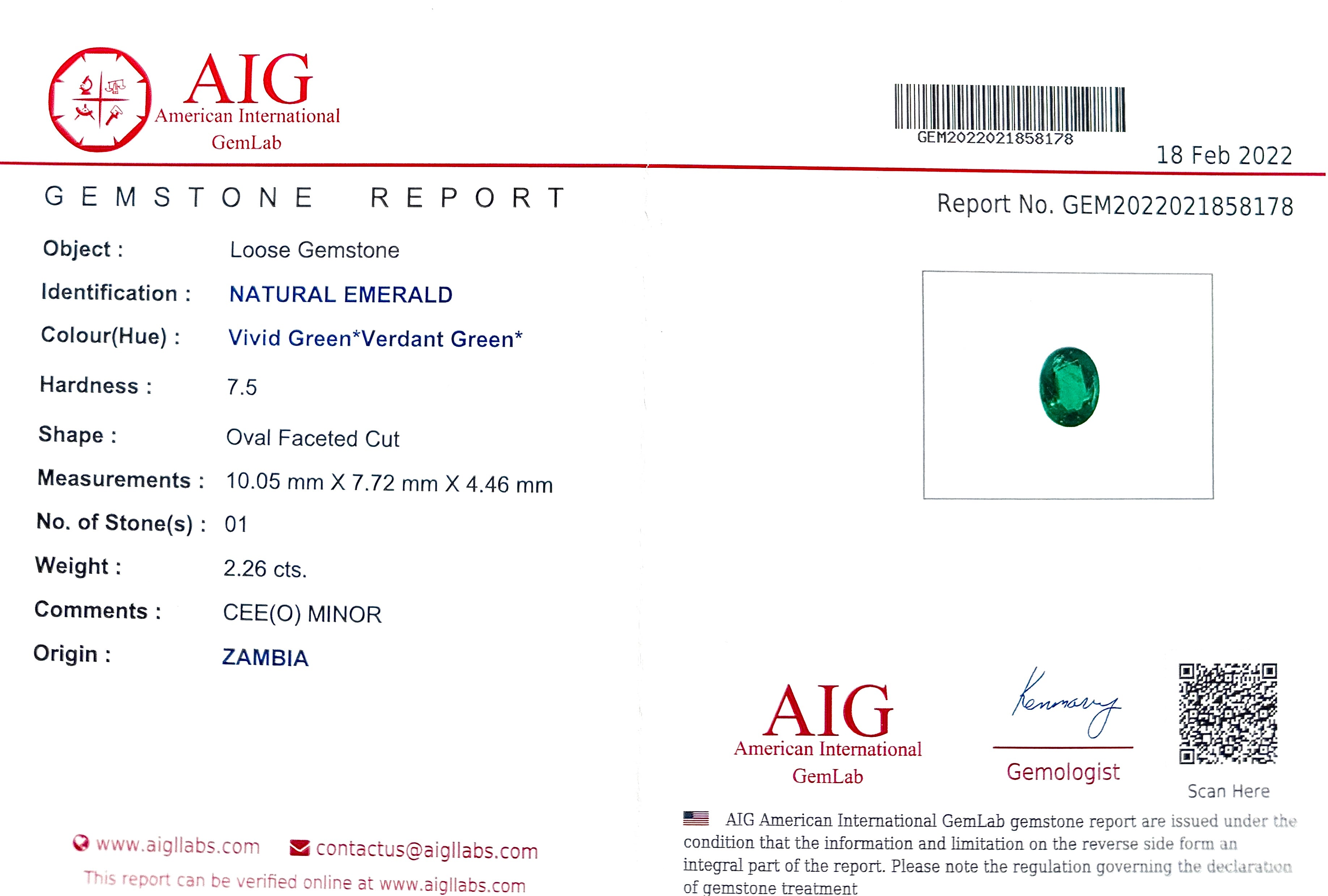 Emerald 2.26ct Oval