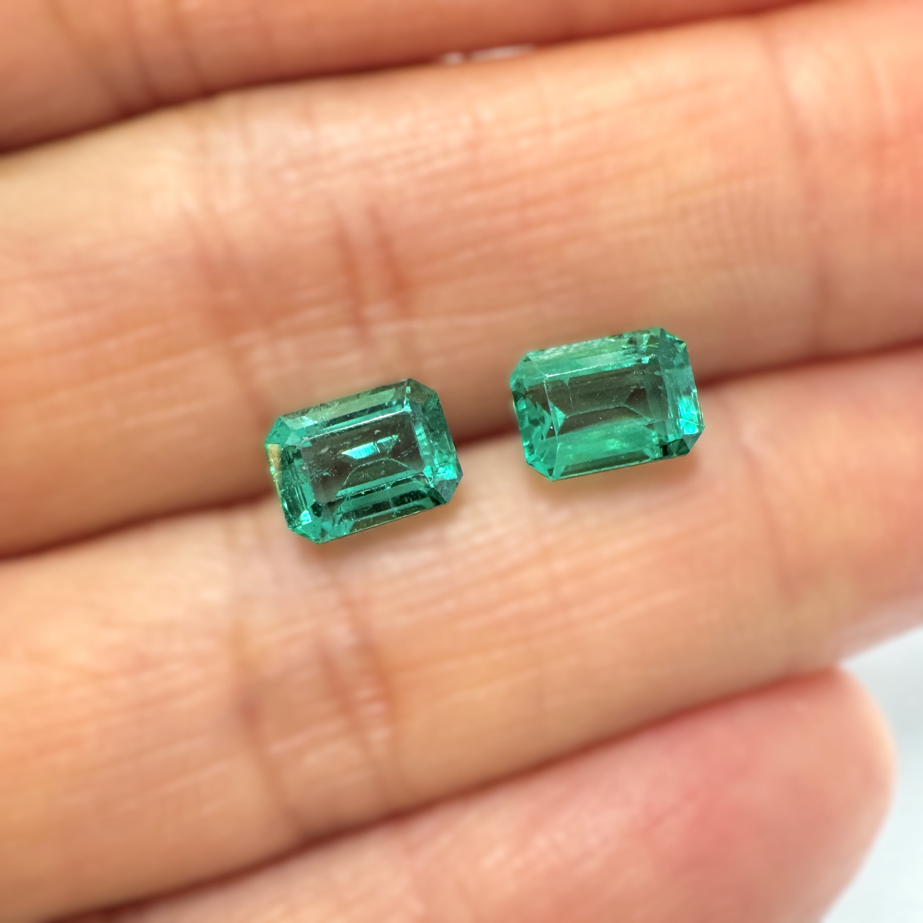 Emerald 1.98ct Emerald Cut Pair 2 =