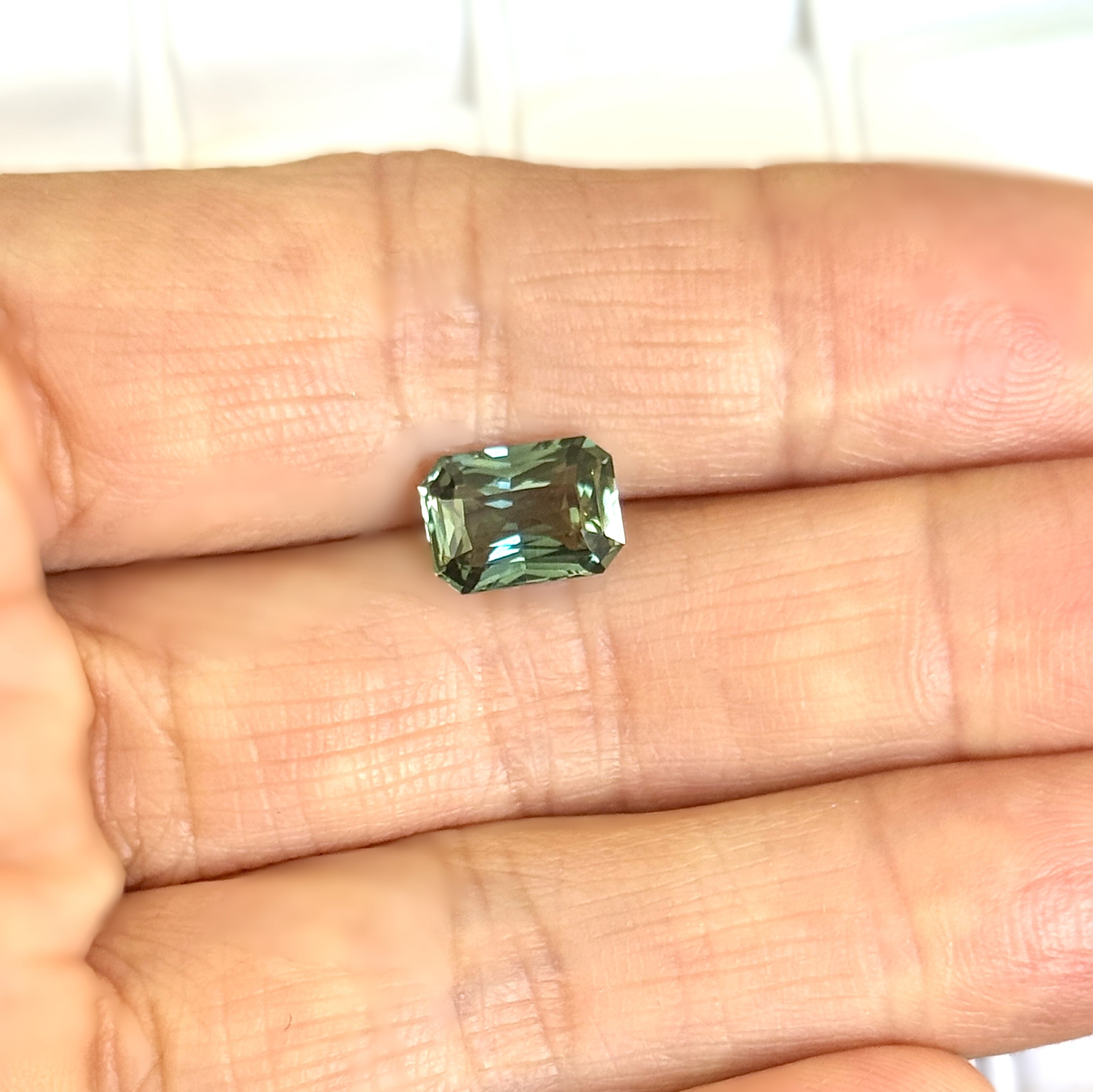 Green Sapphire 2.84ct Radiant