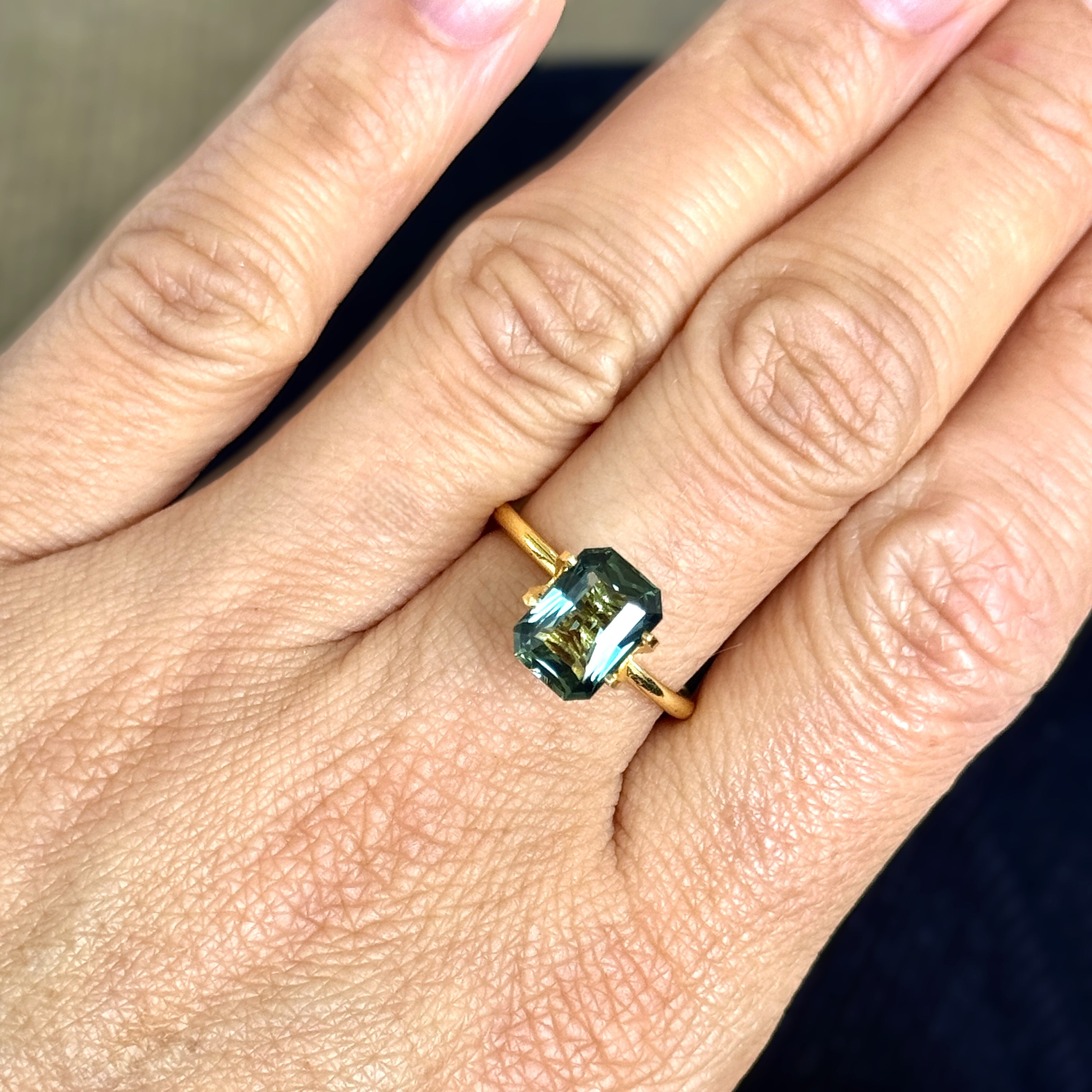 Green Sapphire 2.84ct Radiant