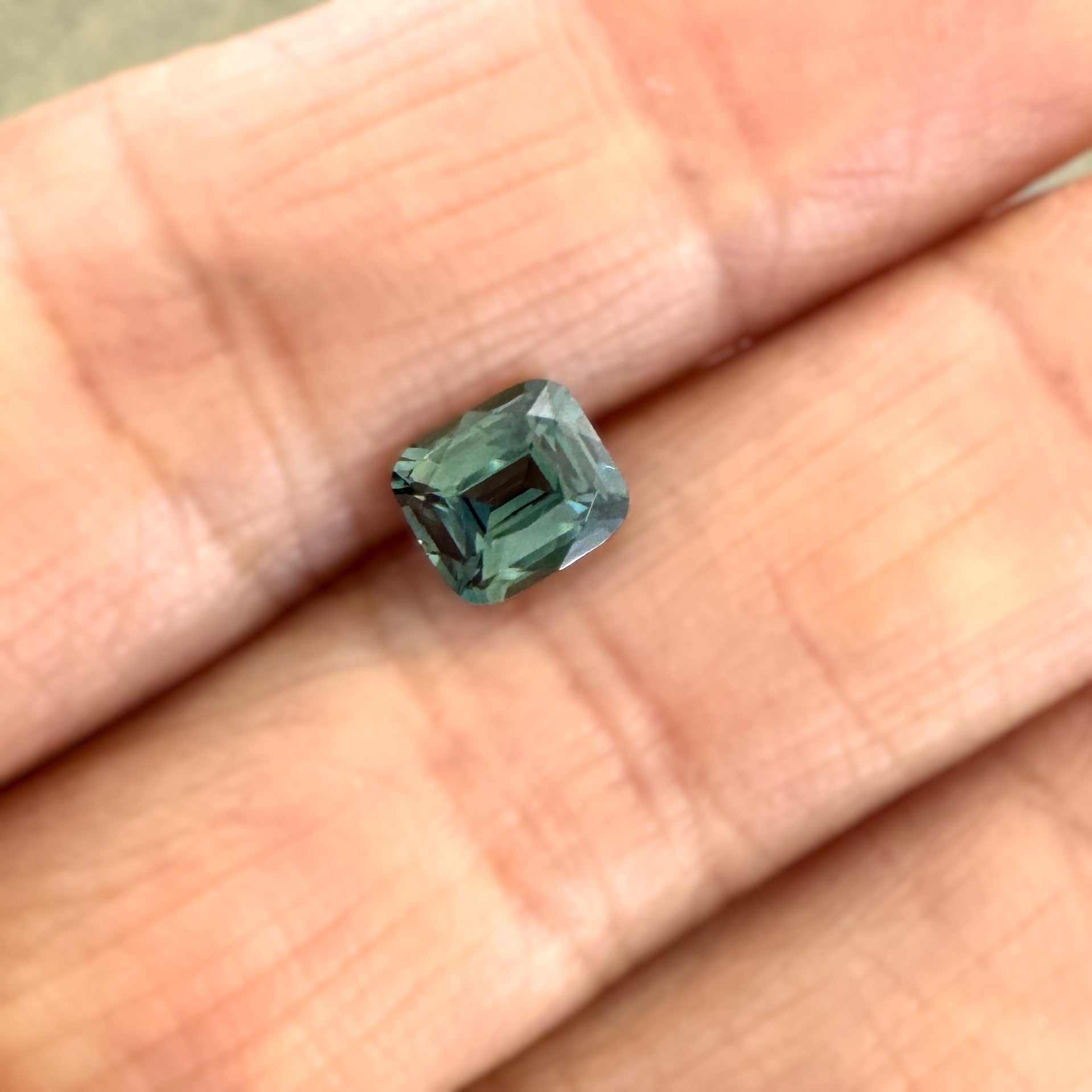Green Sapphire 1.24ct Cushion