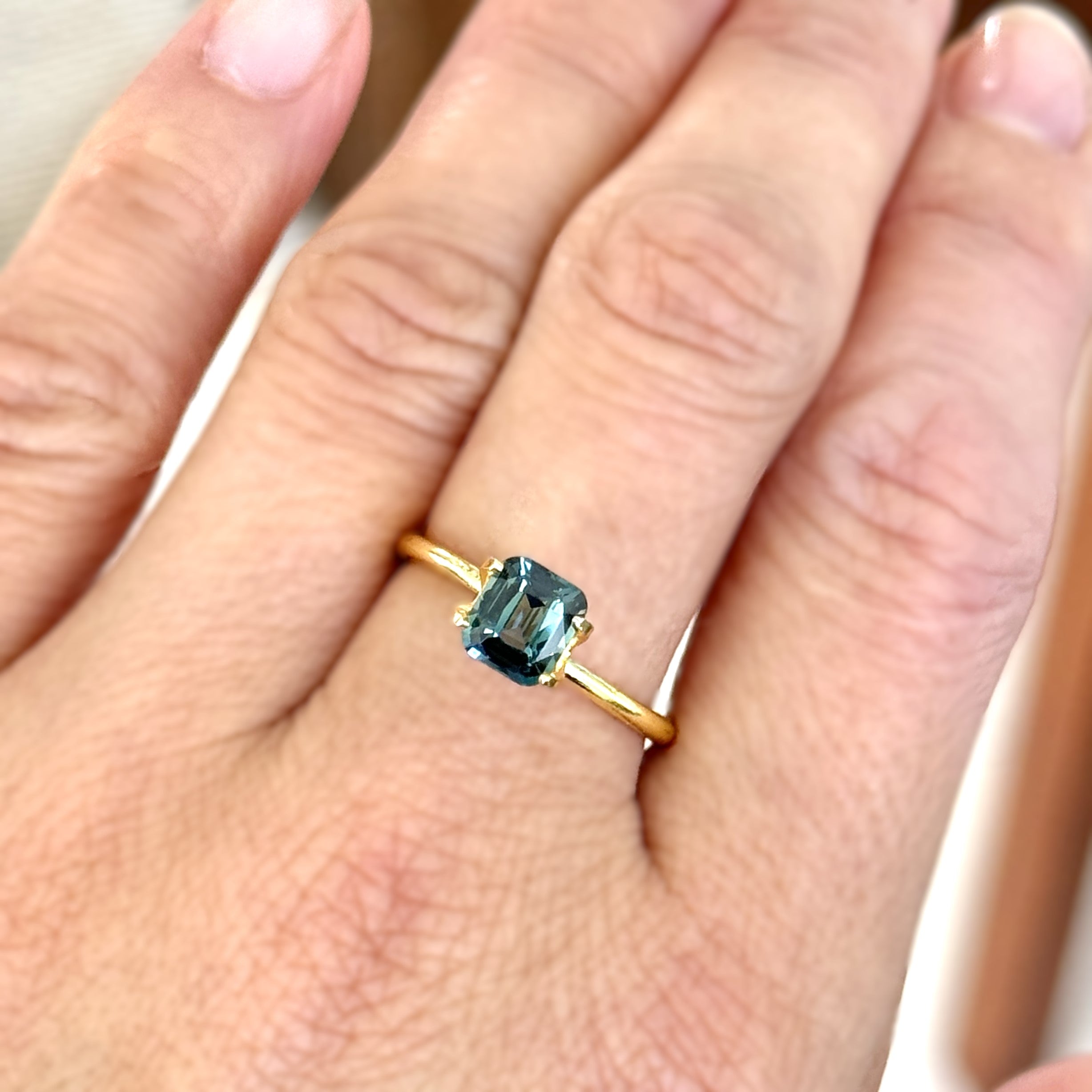 Green Sapphire 1.24ct Cushion
