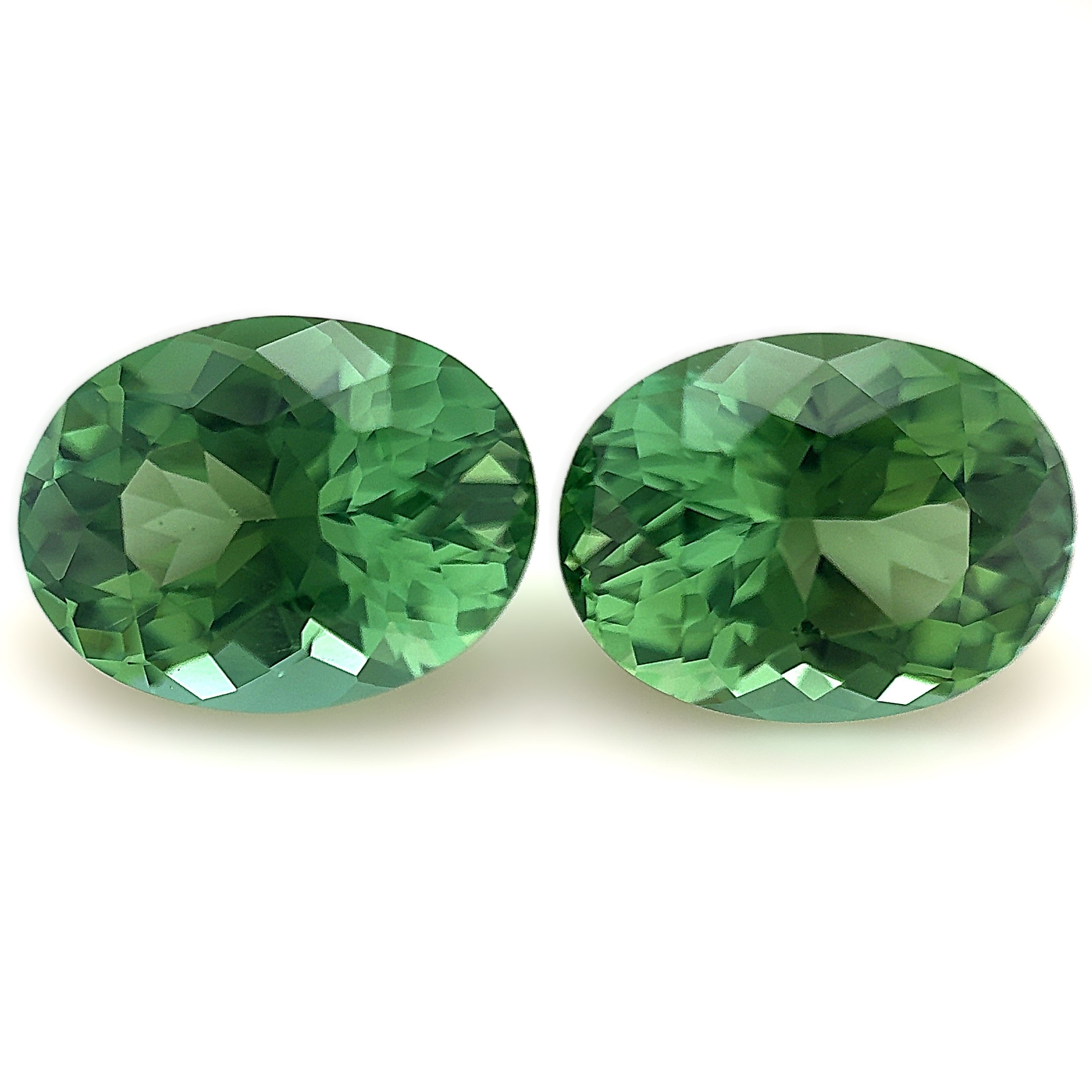 Green Tourmaline 7.54ct Oval Pair 2 =