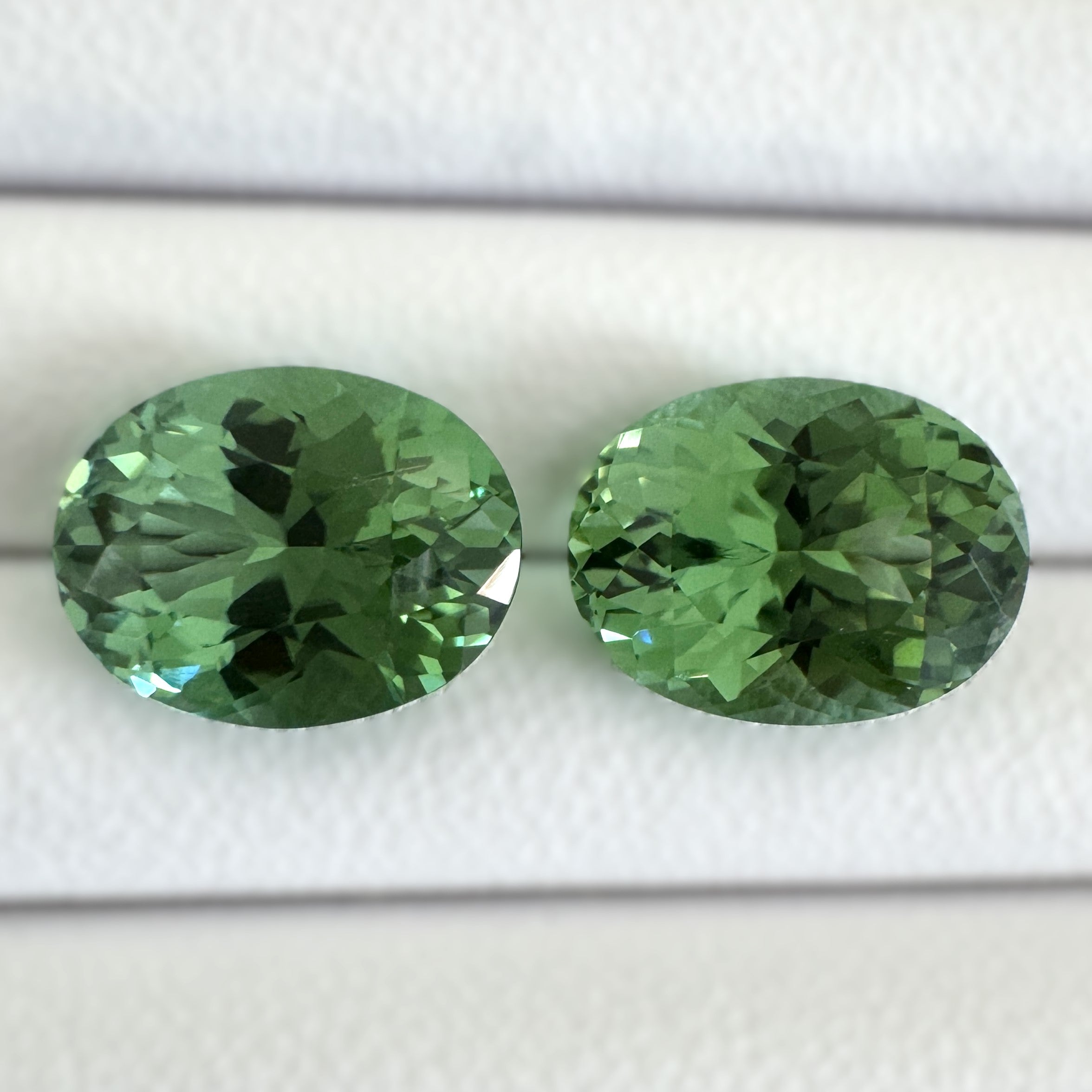 Green Tourmaline 7.54ct Oval Pair 2 =