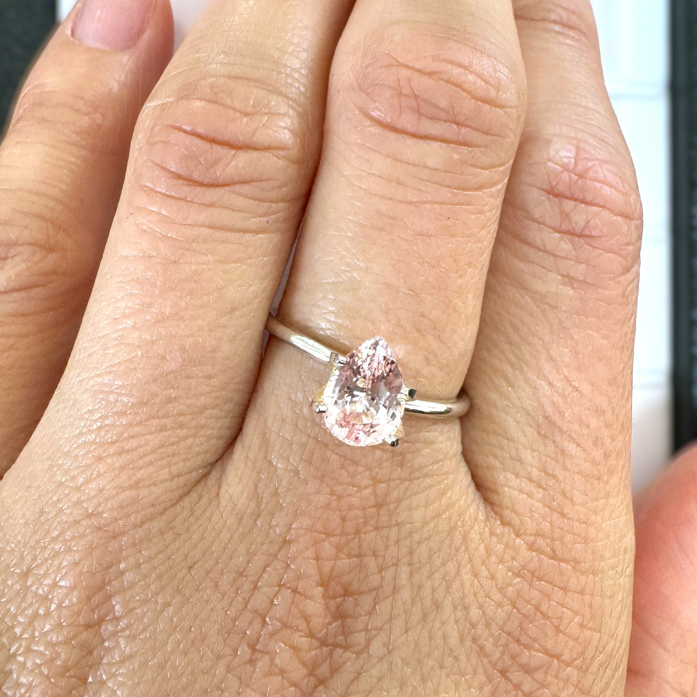 Peach Sapphire 1.56ct Pear