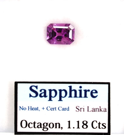 Pink Sapphire 1.18ct Octagonal