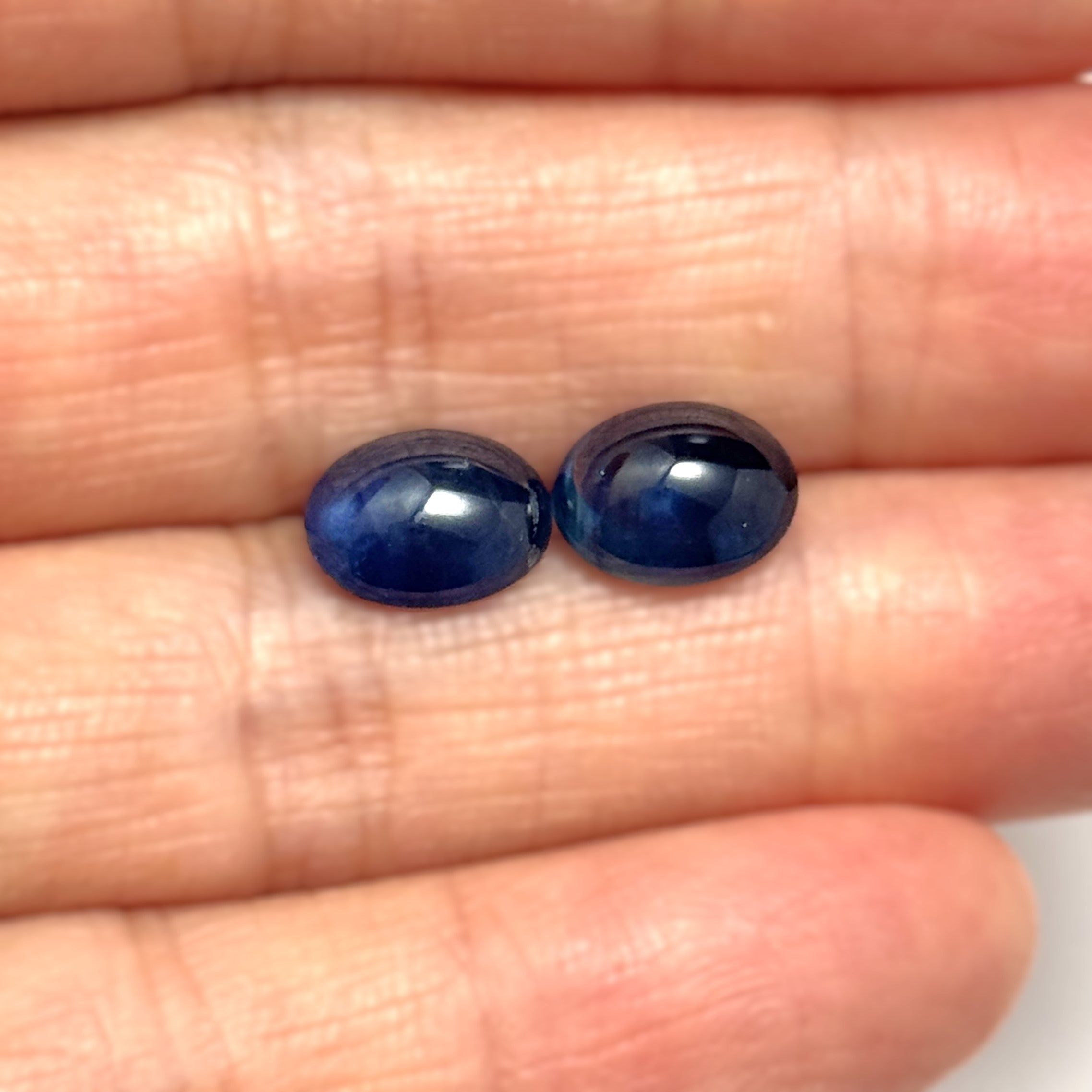 Blue Sapphire 5.34ct Cabochon Pair