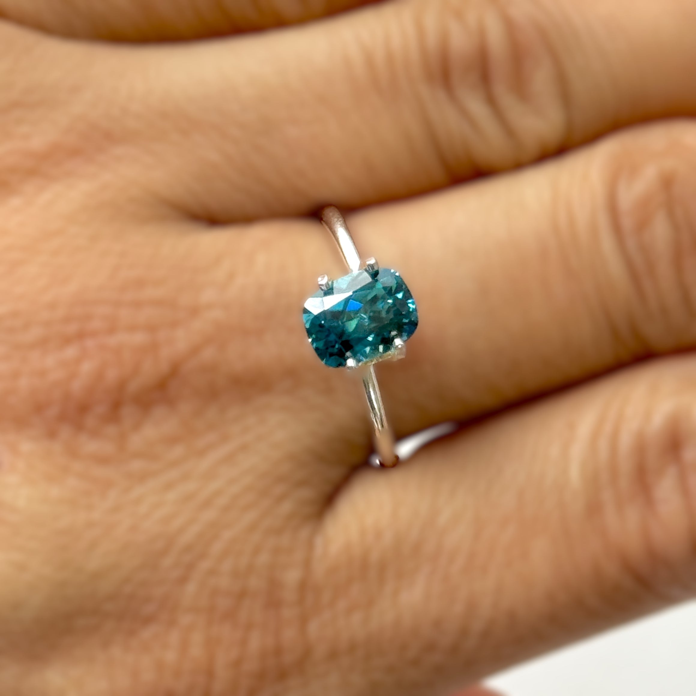 Blue Zircon 2.09ct Cushion