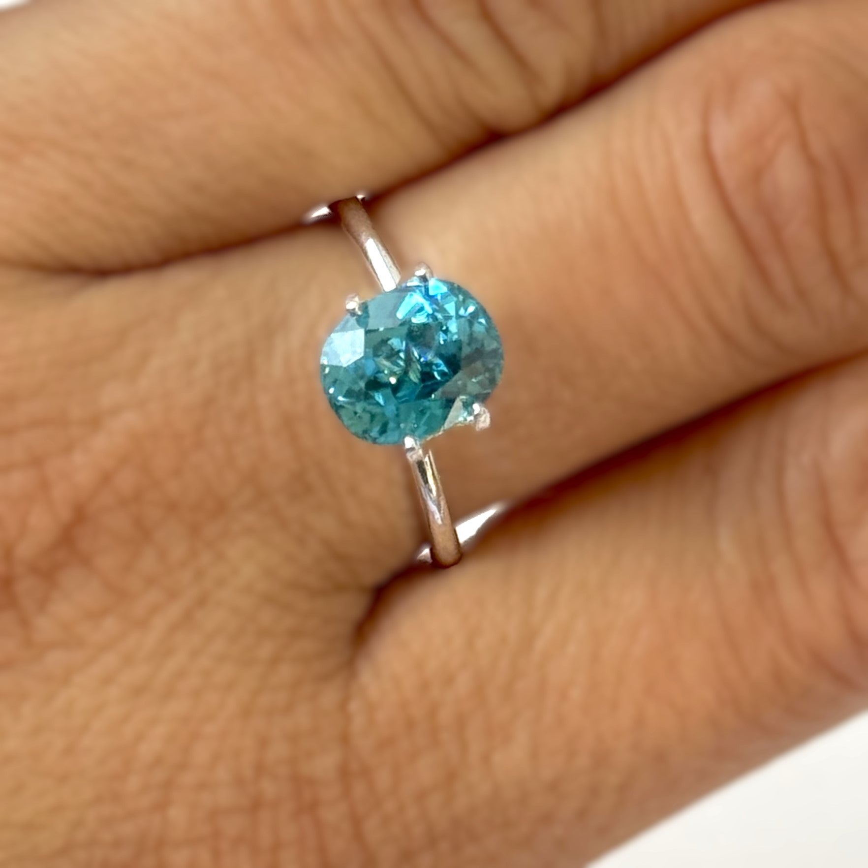 Blue Zircon 3.50ct Cushion