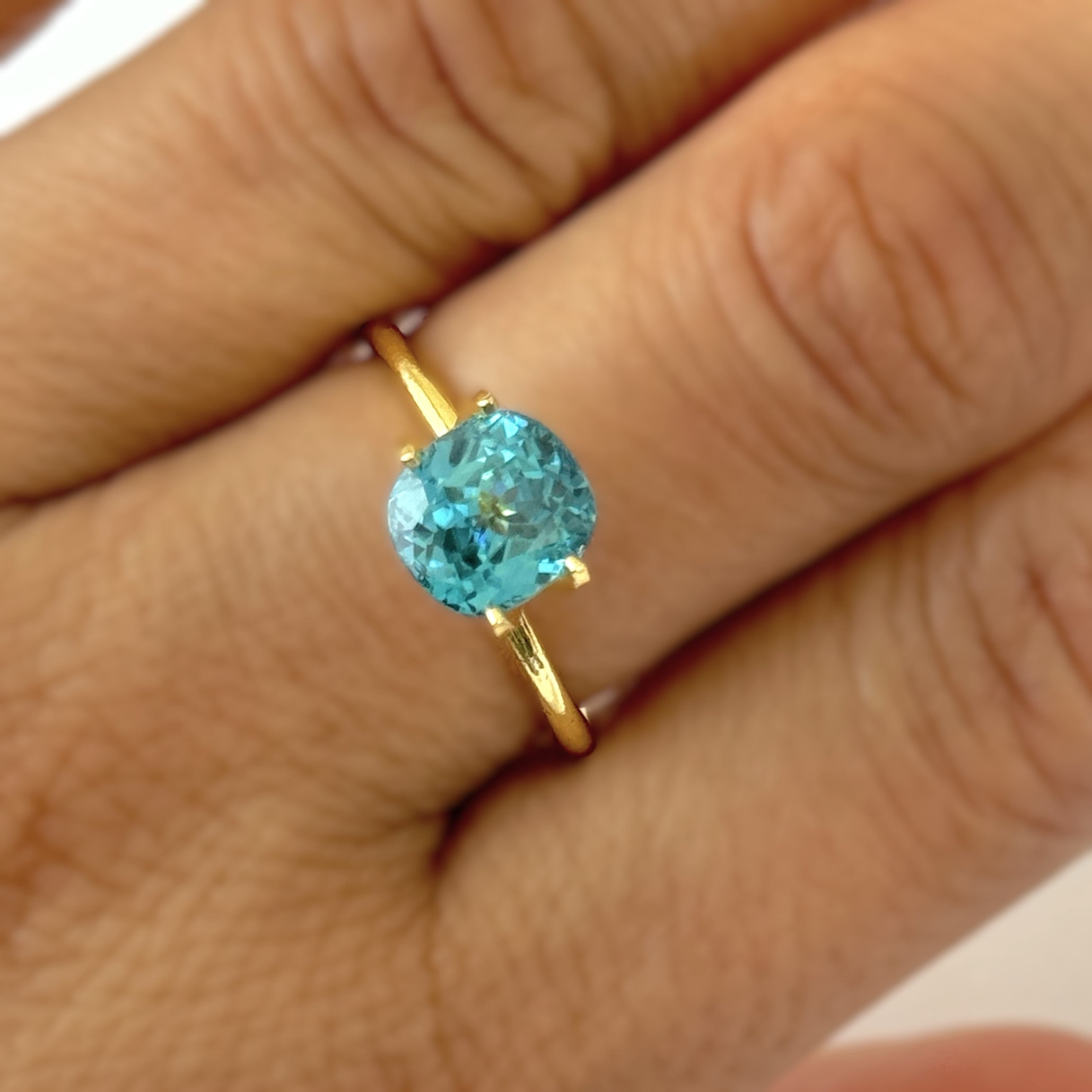 Blue Zircon 3.06ct Cushion