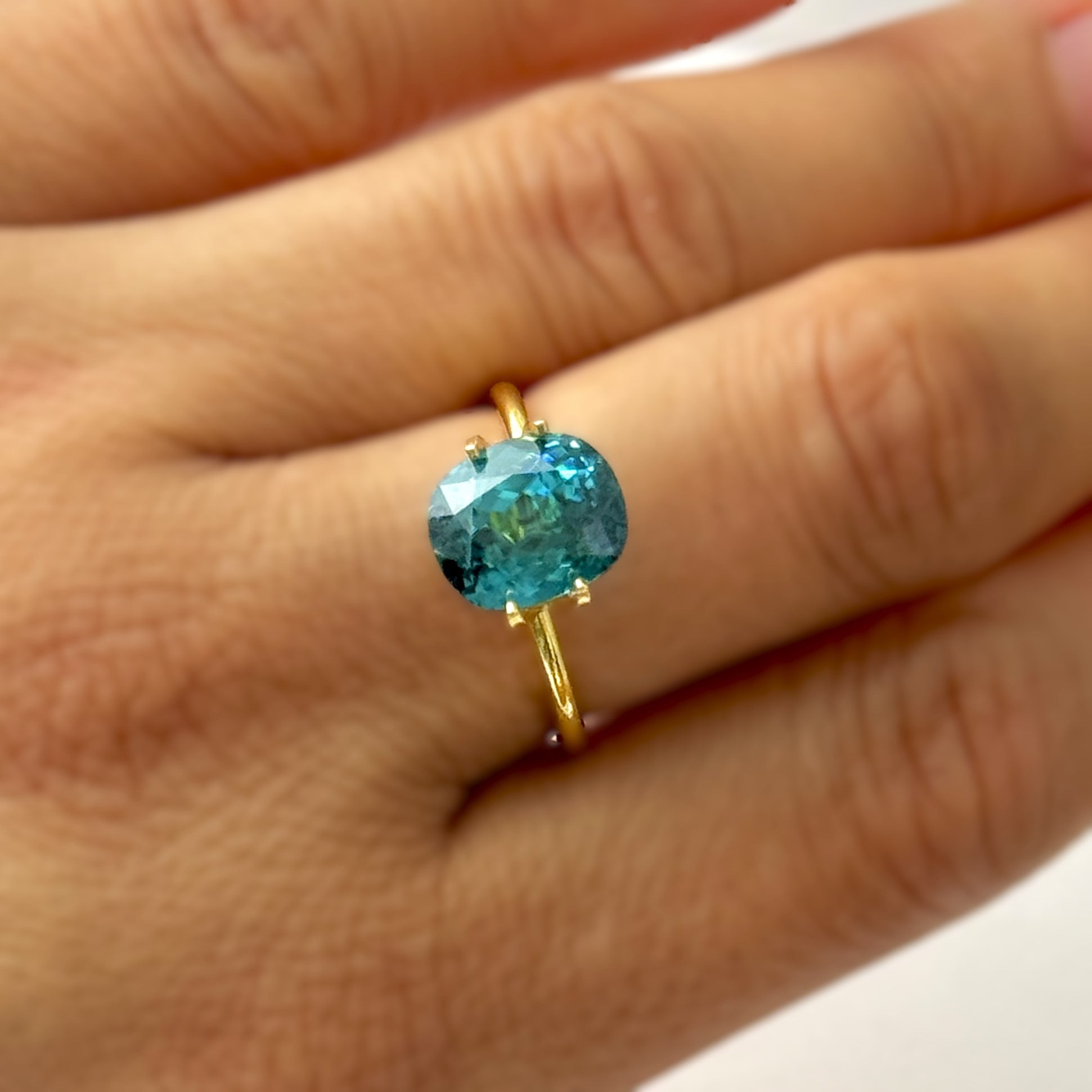 Blue Zircon 5.68ct Cushion