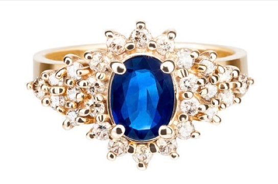 Custom made sapphire ring, bespoke design sapphire ring
