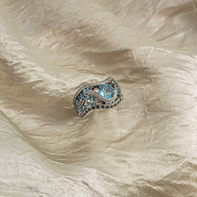 Custom Made Aquamarine Engagement Ring
