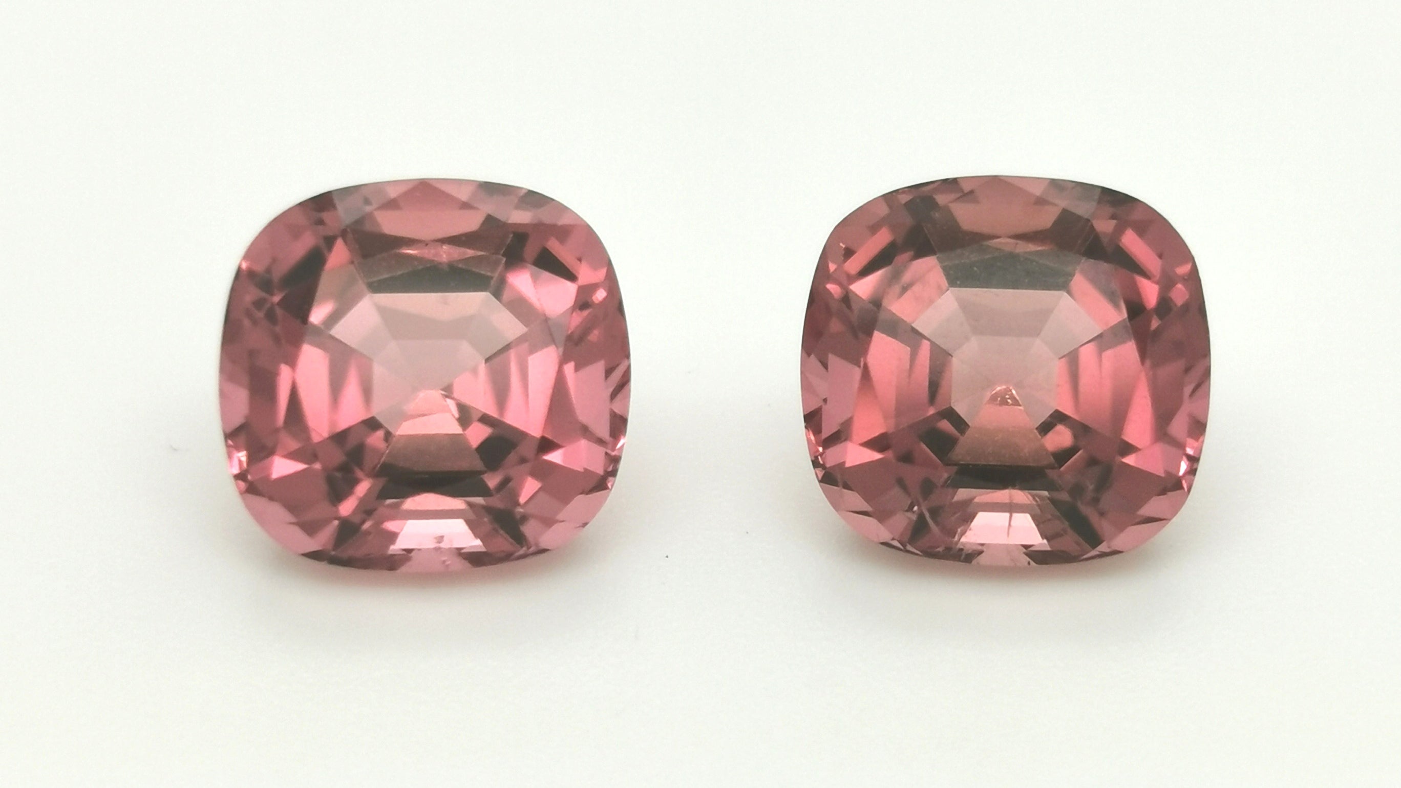 Pink Tourmaline 12.50ct Cushion Pair 2 =