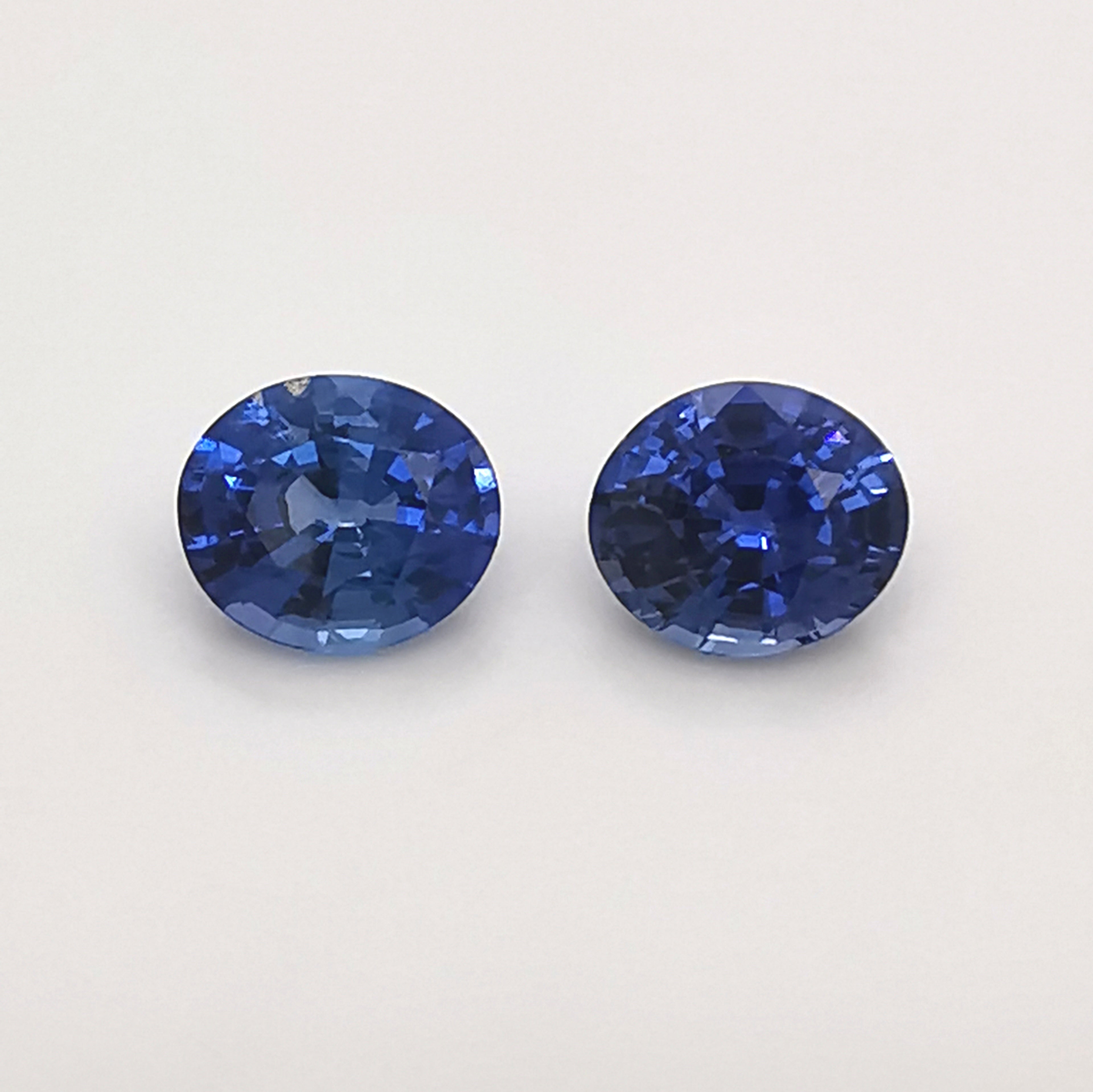 Blue Sapphire 5.36ct Oval Pair 2 =