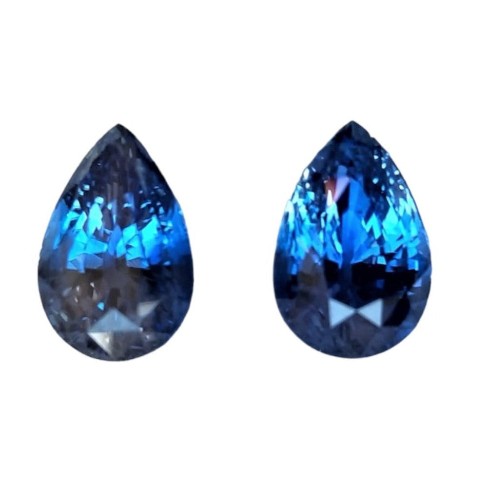 Blue Sapphire 12.06ct Pear Pair 2 =